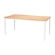 DANDERYD dining table: rectangular, light wood top, white metal legs, sturdy.