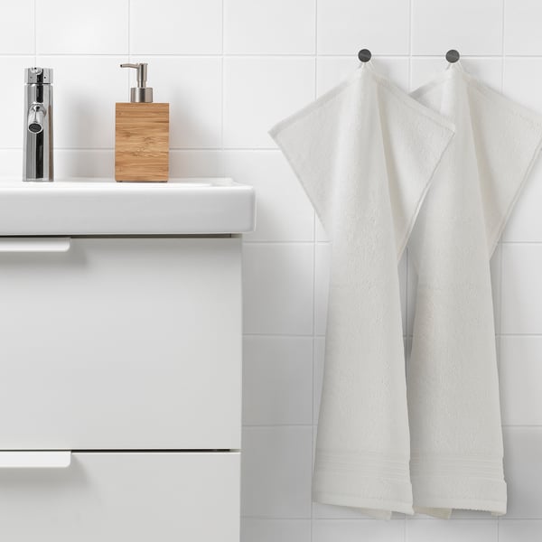 HIMLEÅN Hand towel, dark gray/mélange, 16x28 - IKEA