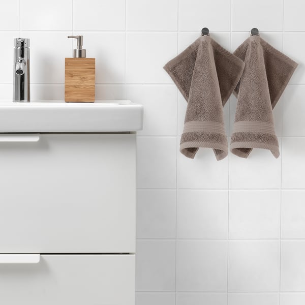 DÅRREPE Washcloth, brown, 12x12 "