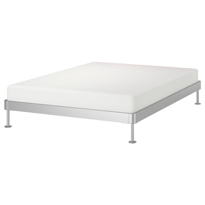 DELAKTIG Bed frame, aluminum, Queen IKEA