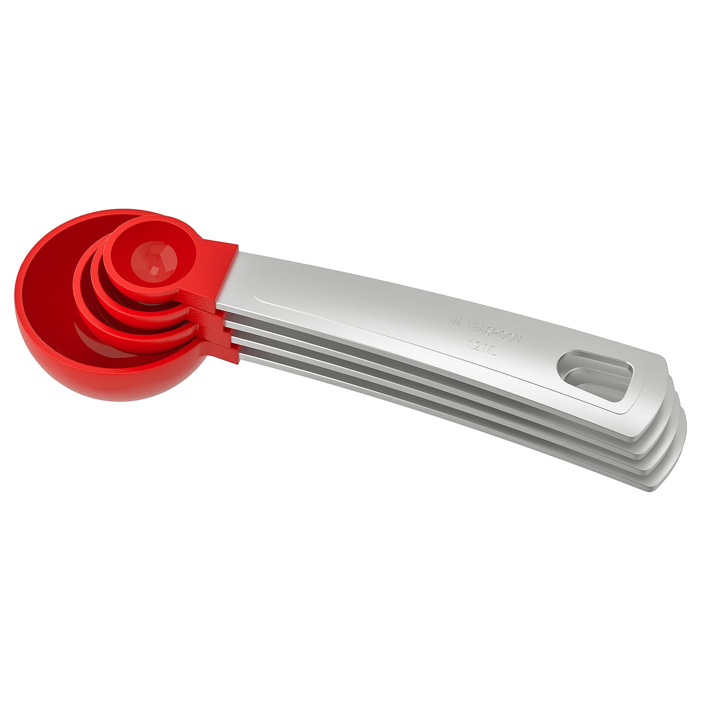 DESSERT Measuring spoons, set of 4 red, stainless steel IKEA