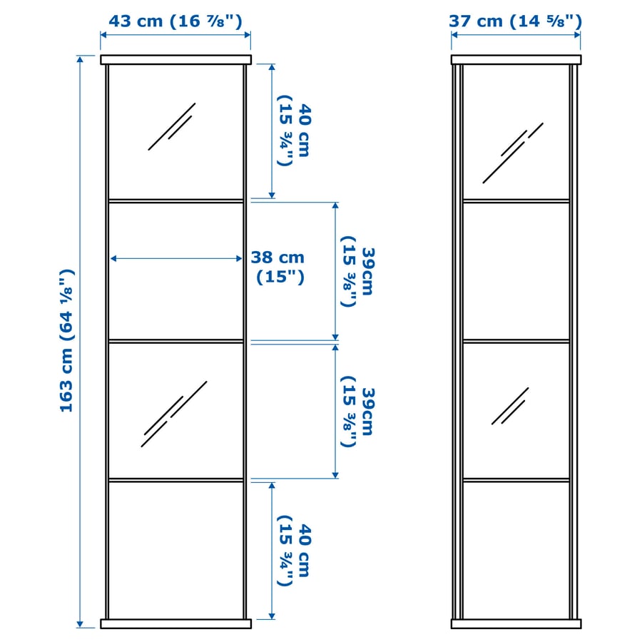 DETOLF Glassdoor white, 163/4x641/8" IKEA
