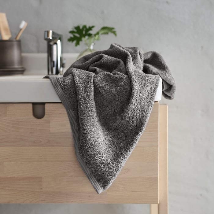 DIMFORSEN hand towel, gray, 16x28" IKEA