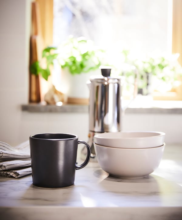 DINERA Mug, dark gray - IKEA