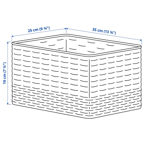 DJURTRÄNARE Basket, white/green, 9 ¾x13 ¾x7 ½ "