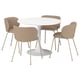 DOCKSTA / KRYLBO Table and 4 chairs, white white/Tonerud dark beige, 40 1/2 "