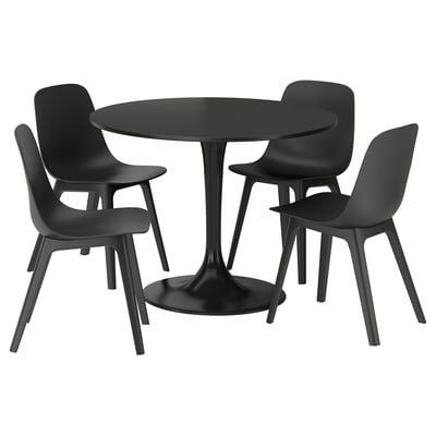 DOCKSTA / ODGER Table and 4 chairs, black/anthracite, 40 1/2 "