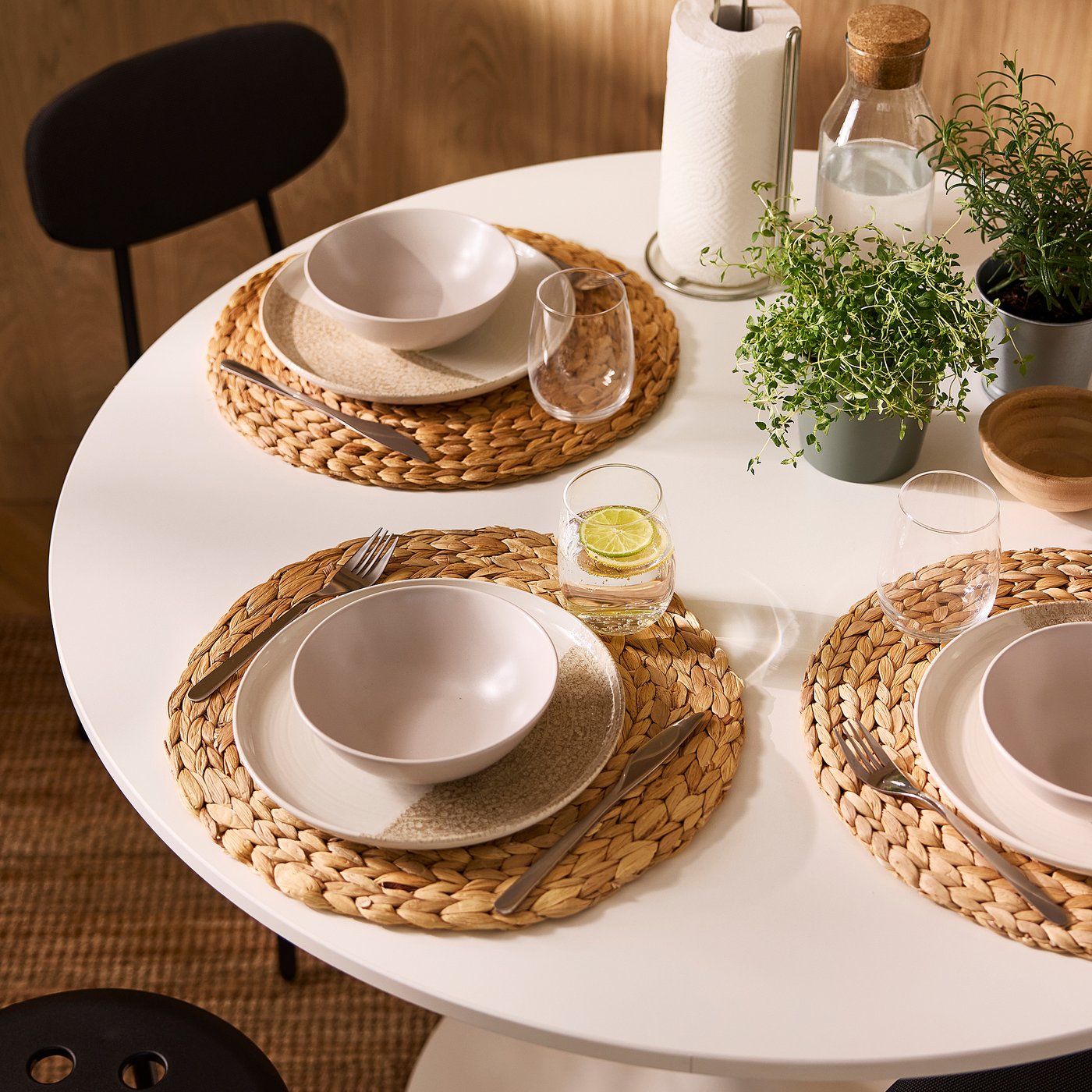 DOCKSTA / SANDSBERG table and 4 chairs, white/Remmarn anthracite
