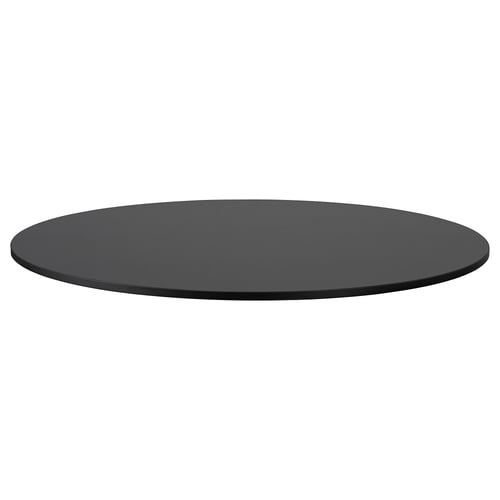 A DOCKSTA round table in black with a smooth edge design.