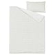 DOFTAKLEJA white cotton duvet cover - check/stripes, corner pockets, rectangular, envelope closure.