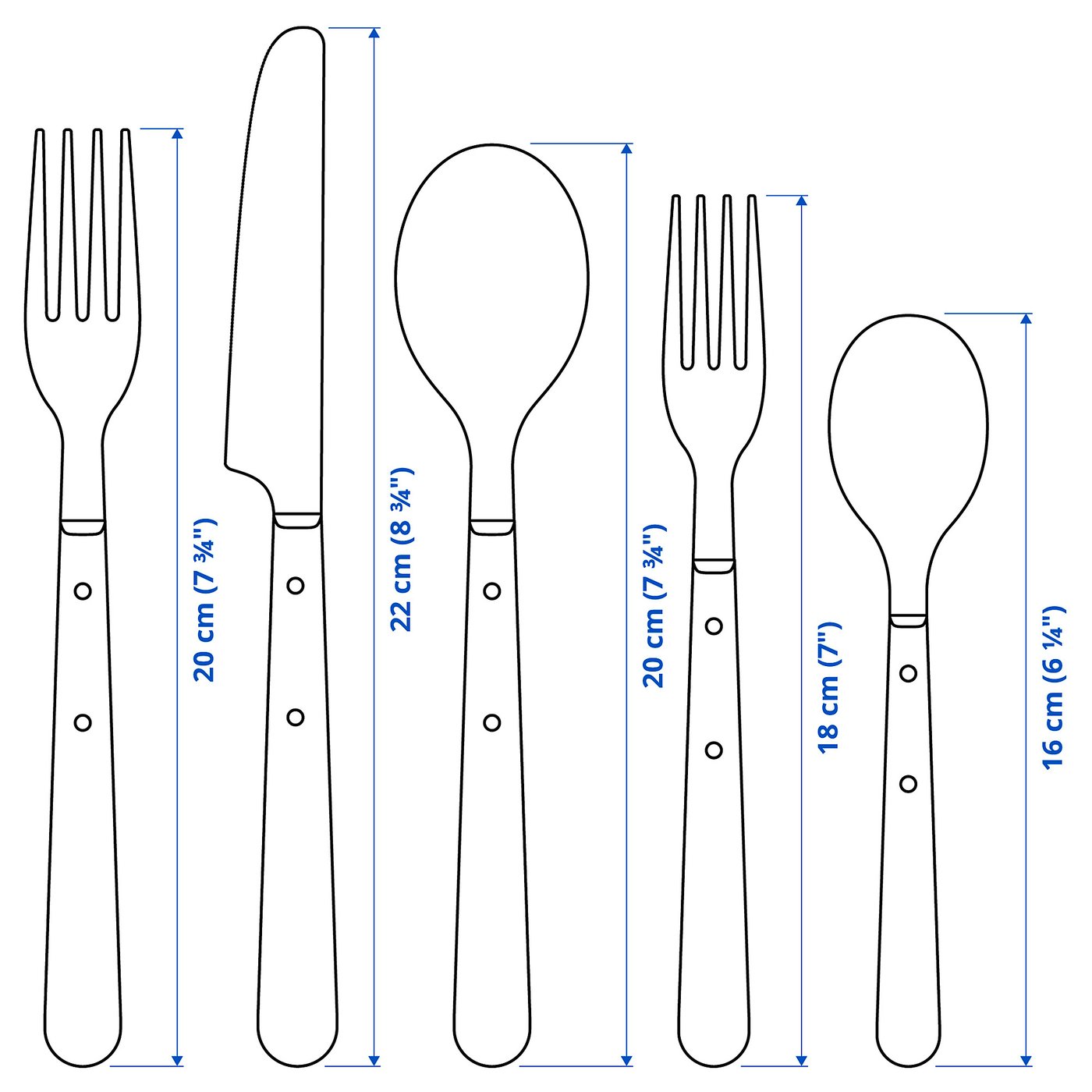 20-piece flatware set, black 6