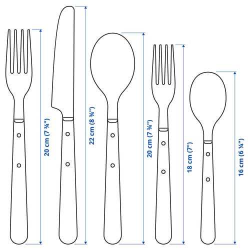 DOFTSKÖLD 20-piece flatware set, black
