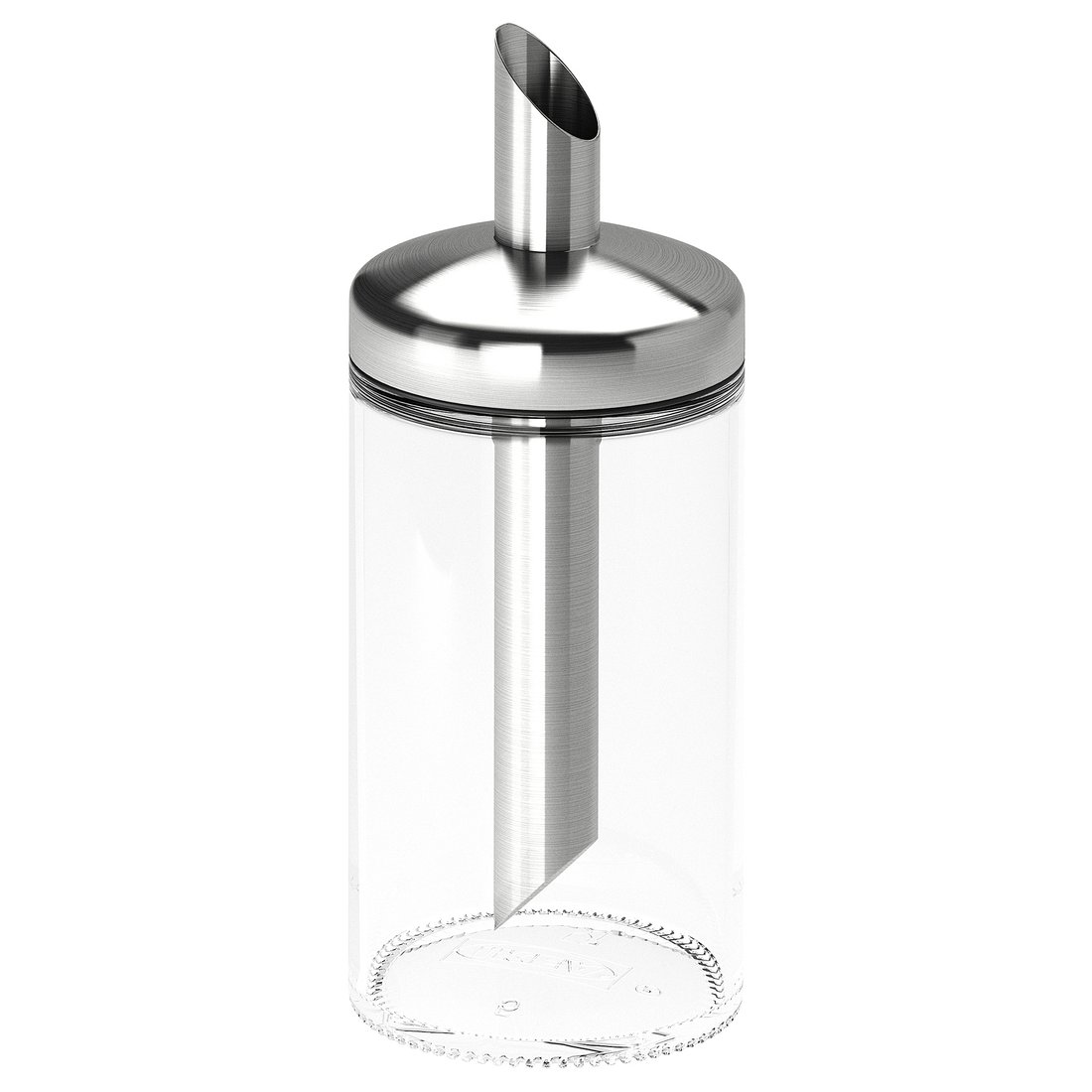DOLD Single portion sugar shaker, clear glass, stainless steel IKEA
