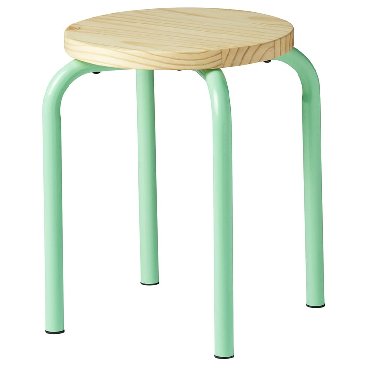 DOMSTEN stool, light green/pine IKEA