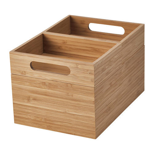 DRAGAN Box, set of 3, bamboo, 9 ¼x6 ½x5 ½ "