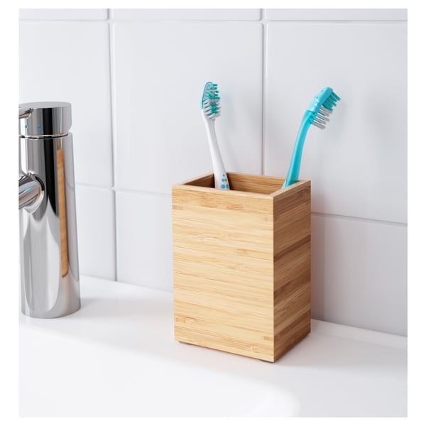 DRAGAN toothbrush holder, bamboo IKEA
