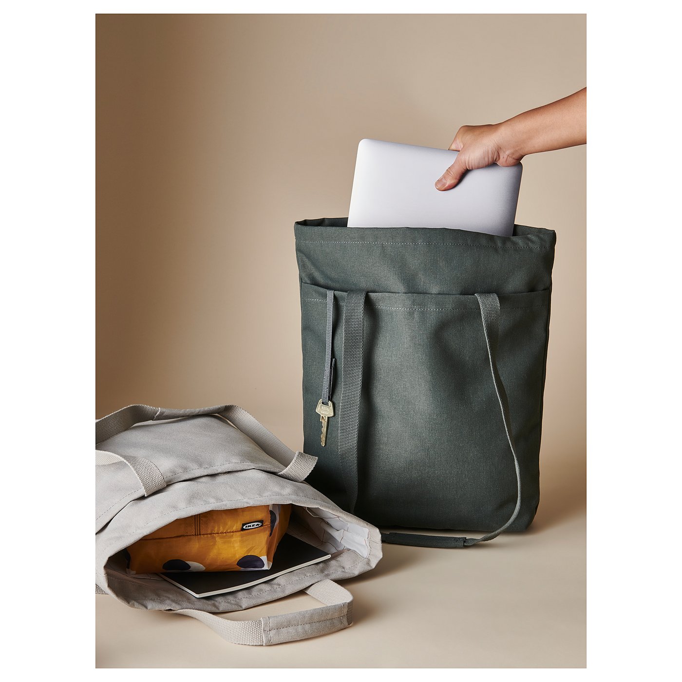 olive green tote bag