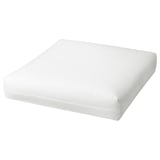 A white, soft square cushion named DUVHOLMEN. Made from polyester, its designed for comfort with a smooth, simple appearance.