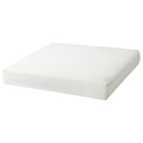 DUVHOLMEN white cushion, rectangular, soft & supportive, polyester filled, will bounce back.