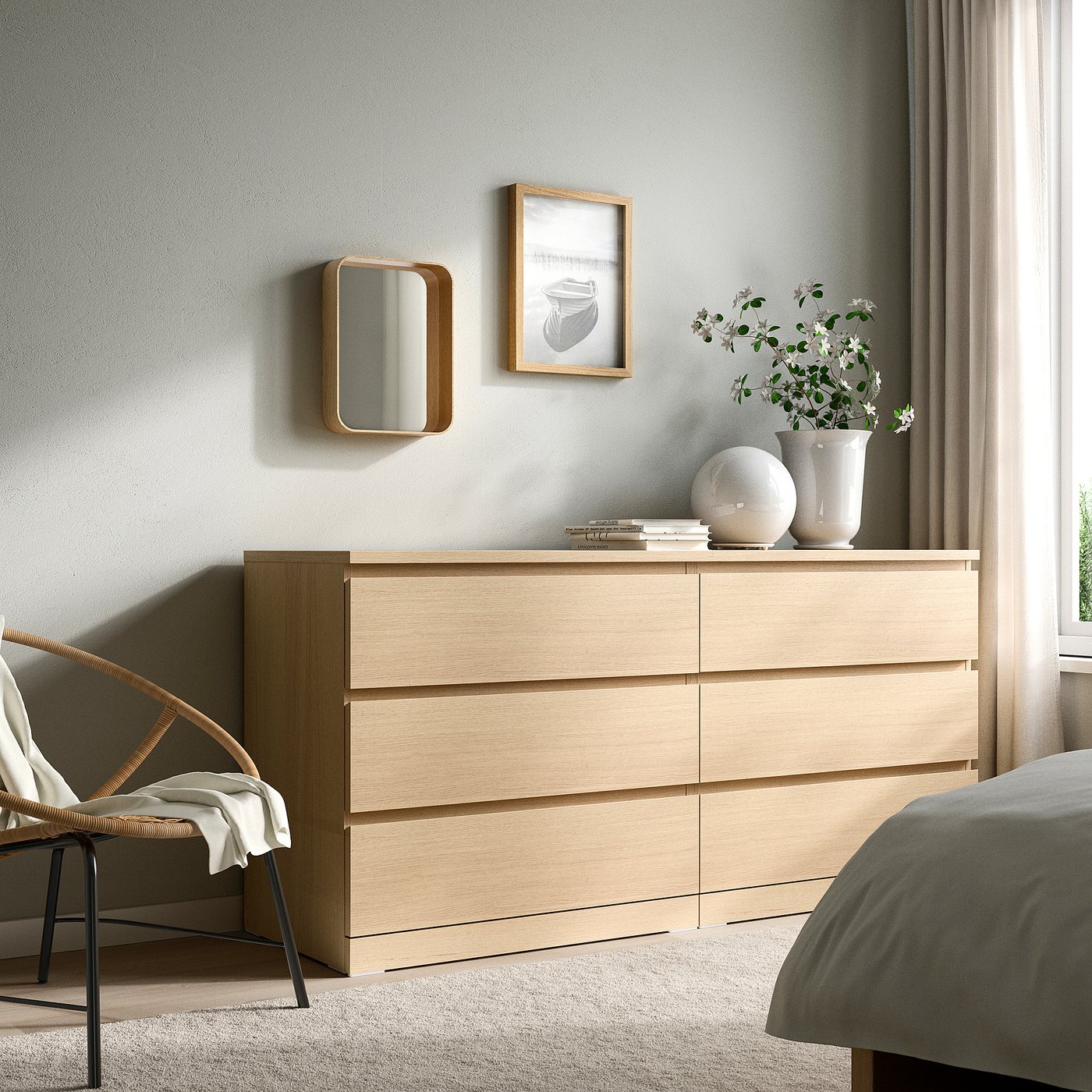 DVÄRGSYREN mirror, oak veneer, 11x14 ½