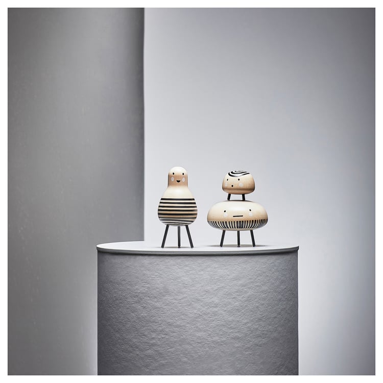 DVÄRGTALL decorative figure, set of 3, solid wood/black IKEA