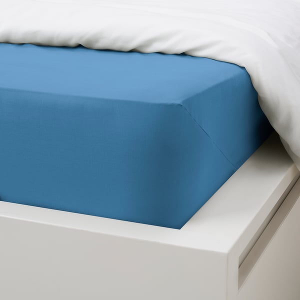DVALA Fitted sheet, blue, Twin X-long