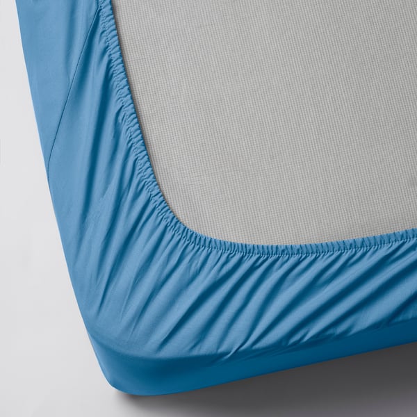 DVALA Fitted sheet, blue, Twin X-long