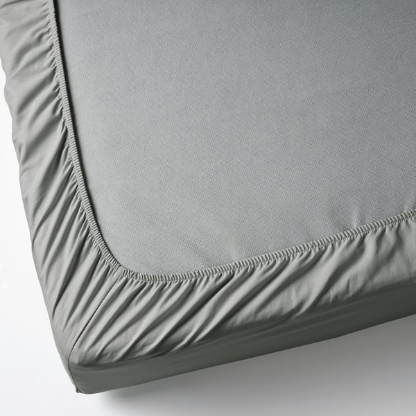 DVALA Fitted sheet, light gray, King - IKEA