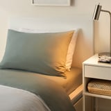 DVALA Flat sheet, gray-green, Twin/Twin X-long