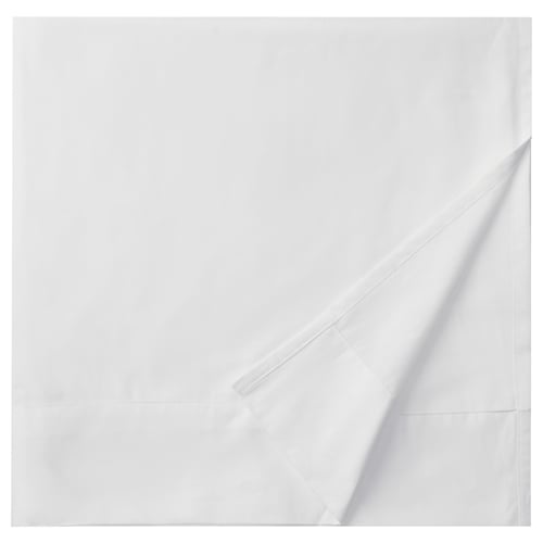 White DVALA cotton flat sheet, pure and soft, rectangular.