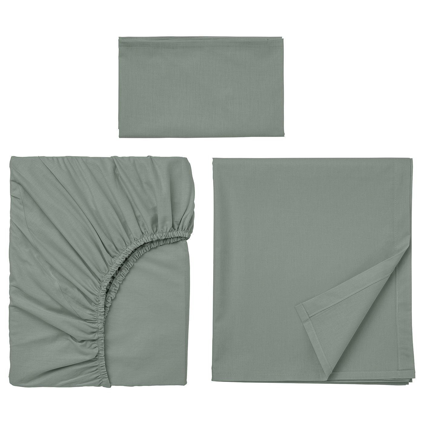 DVALA Sheet set, gray-green, Twin - IKEA