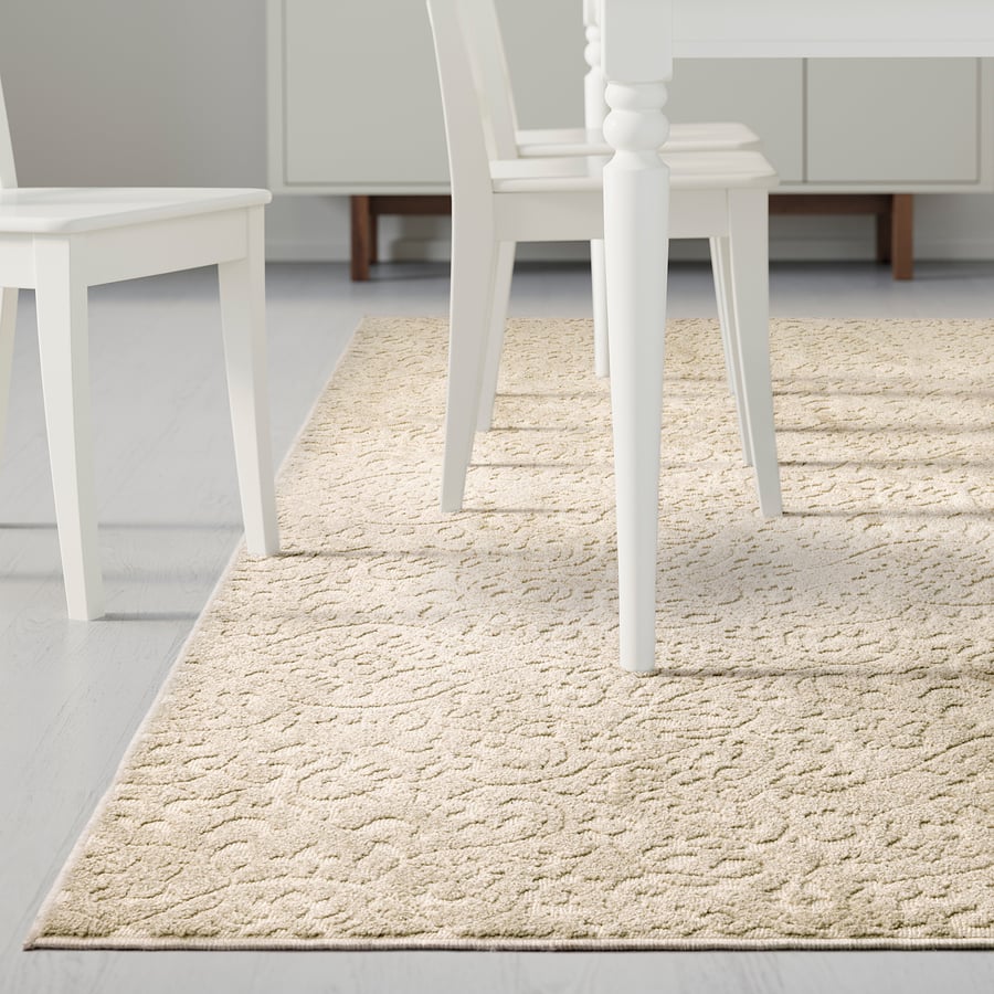 DYNT Rug, low pile, beige, Length 9 ' 10" IKEA