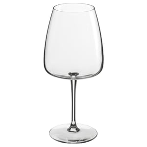 Clear DYRGRIP wine glass with round bowl, thin stem, and shiny lustre.