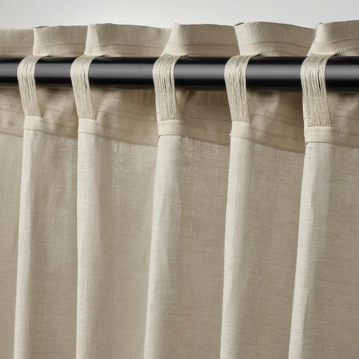 DYTÅG curtains, 1 pair, beige/with heading tape, 57x98