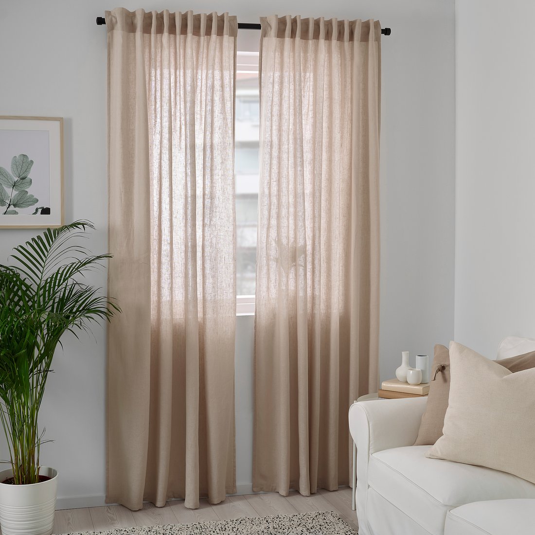 DYTÅG Curtains, 1 pair, beige, 57x98" IKEA