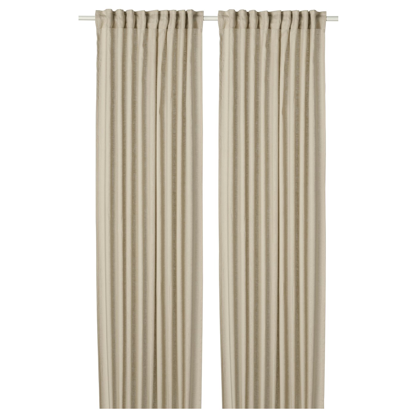 DYTÅG curtains, 1 pair, linen beige/with heading tape, 57x98