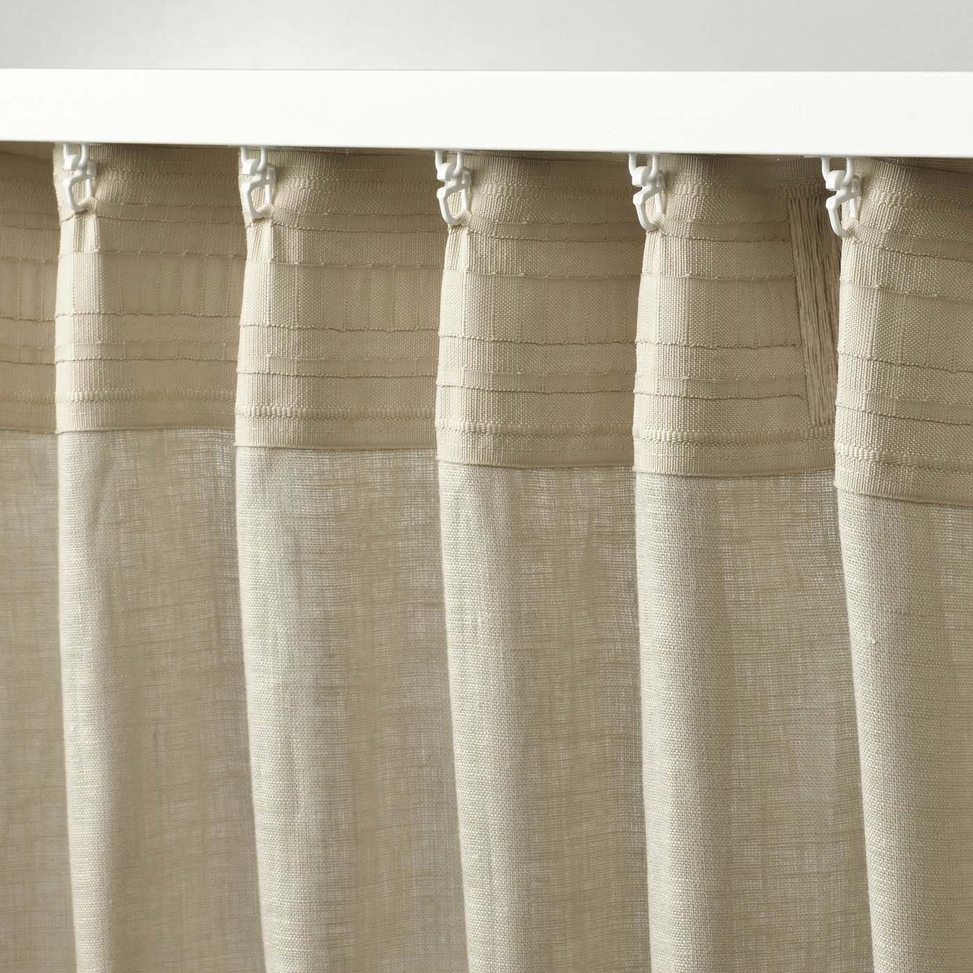 DYTAG ディトーグ*3 DYTÅG curtains, 1 pair, linen/with heading tape, 57x98