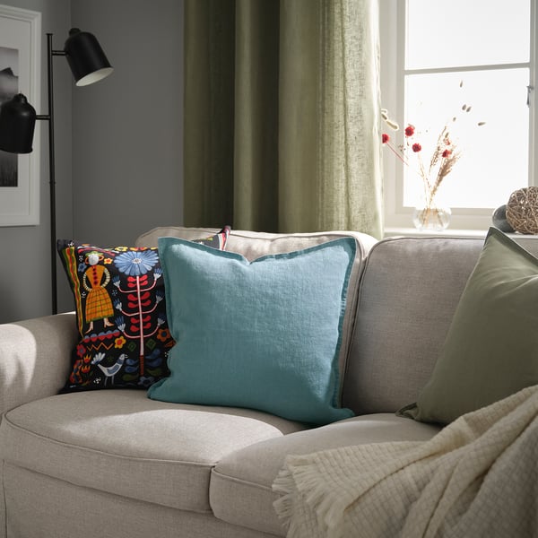 DYTÅG Cushion cover, gray-blue, 20x20 "