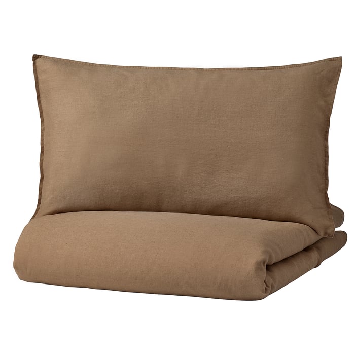 DYTÅG duvet cover and pillowcase(s), dark beige, Twin IKEA
