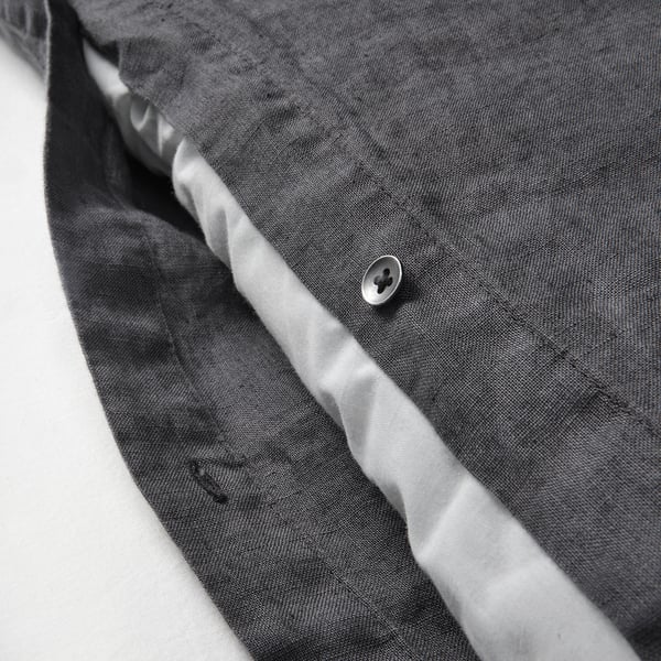 DYTÅG duvet cover and pillowcase(s), dark gray, King IKEA