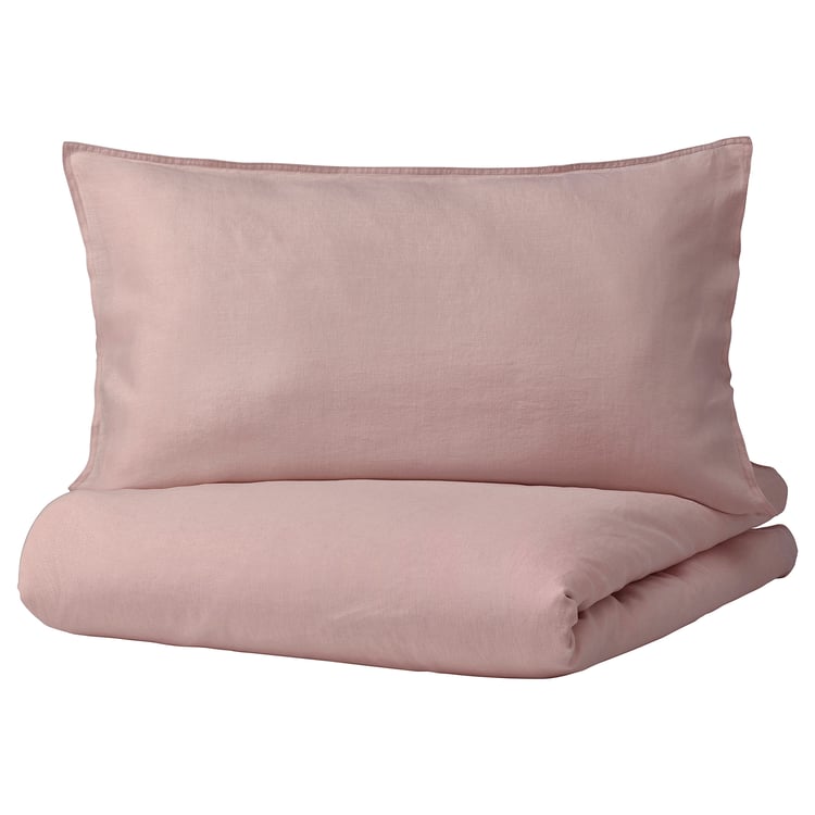 DYTÅG duvet cover and pillowcase(s), light pink, Full/Queen (Double
