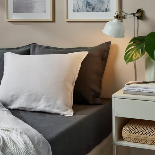 DYTÅG fitted sheet, dark gray, Full/Double IKEA