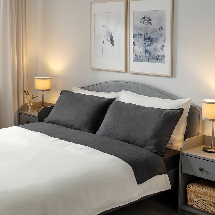 DYTÅG sheet set, dark gray, Queen IKEA