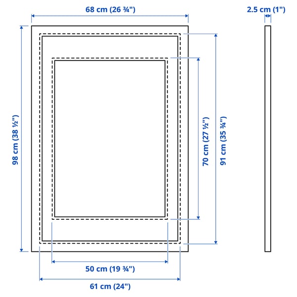 EDSBRUK Frame, black stained, 24x35 ¾ "