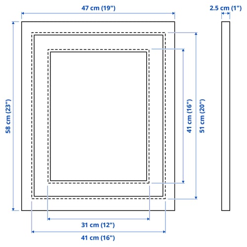Illustration with measurements for the product: EDSBRUK.