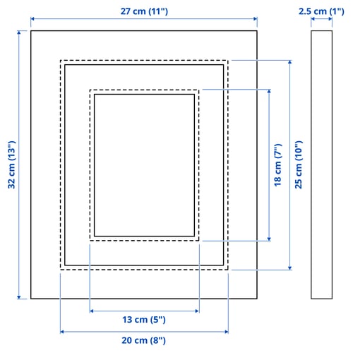 Illustration with measurements for the product: EDSBRUK.