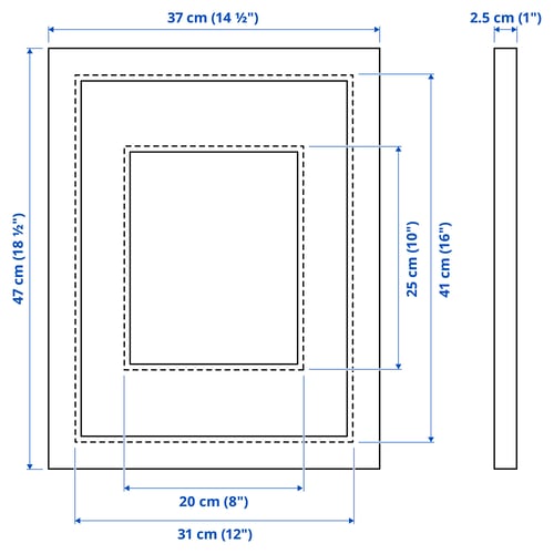 Illustration with measurements for the product: EDSBRUK.