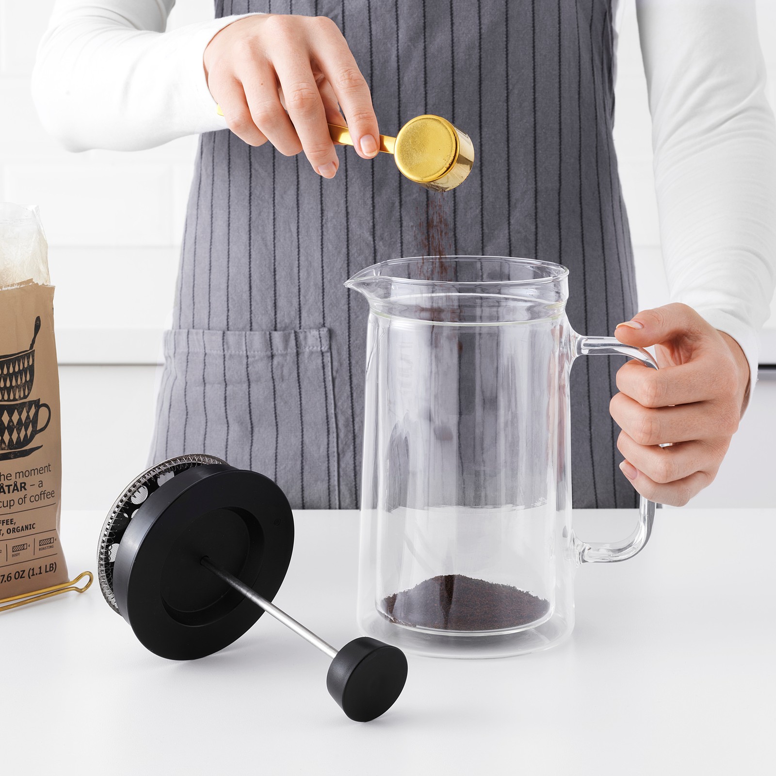 EGENTLIG French press coffee maker, double-walled, clear glass - IKEA