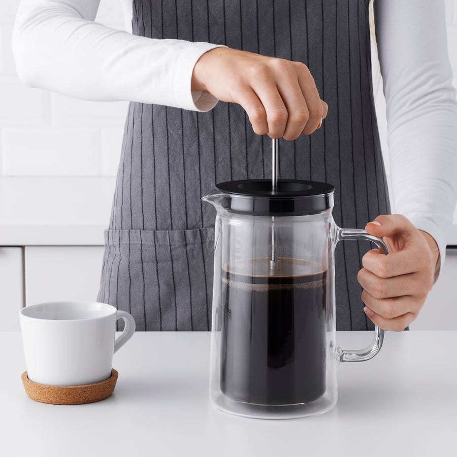EGENTLIG French press coffee maker, doublewalled/clear glass, 30 oz IKEA