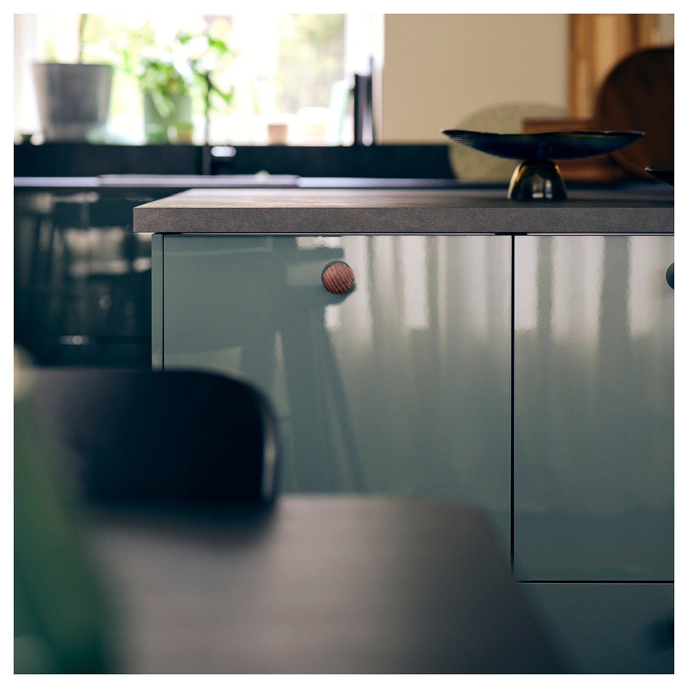 EKBACKEN countertop, black/laminate, 98x11/8